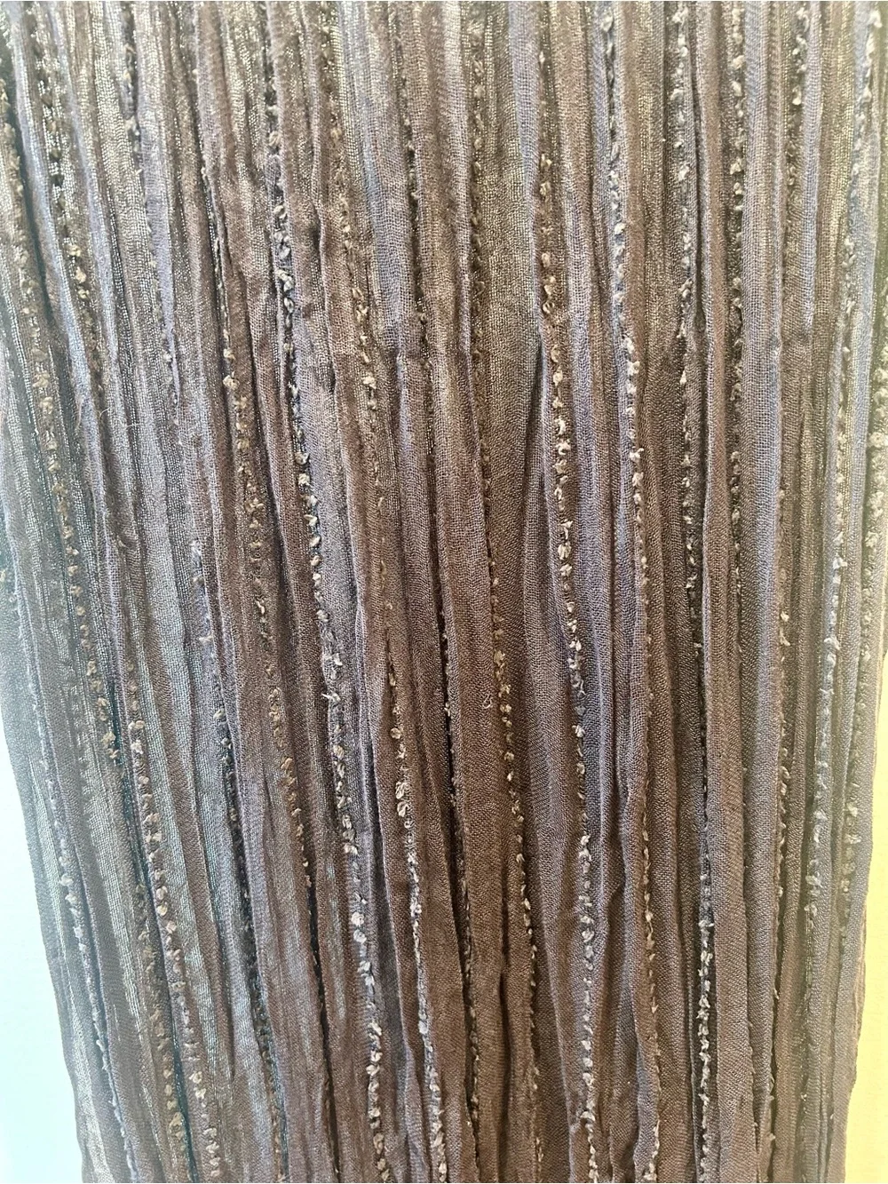 Charcoal Gray Crinkle Gauze Fringe Scarf Lightweight Shacker Textured Wrap 22x74